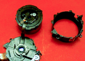 Lense assembly components, first cylinder component removed
